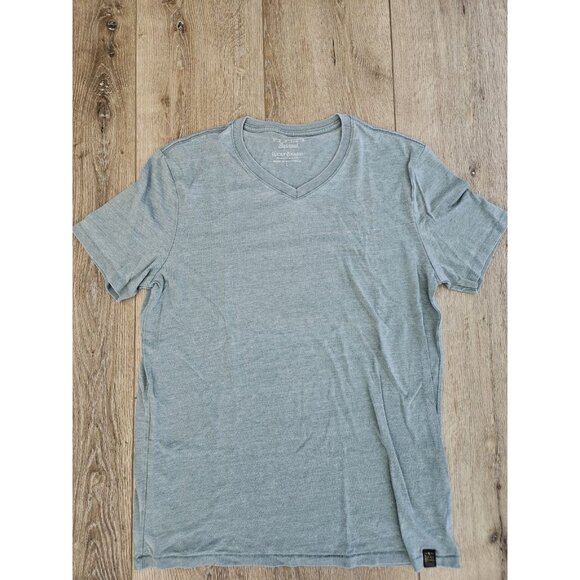 Lucky Brand Venice Burnout Mens Short Sleeve V Neck Tee Shirt Size L Green - Picture 3 of 7